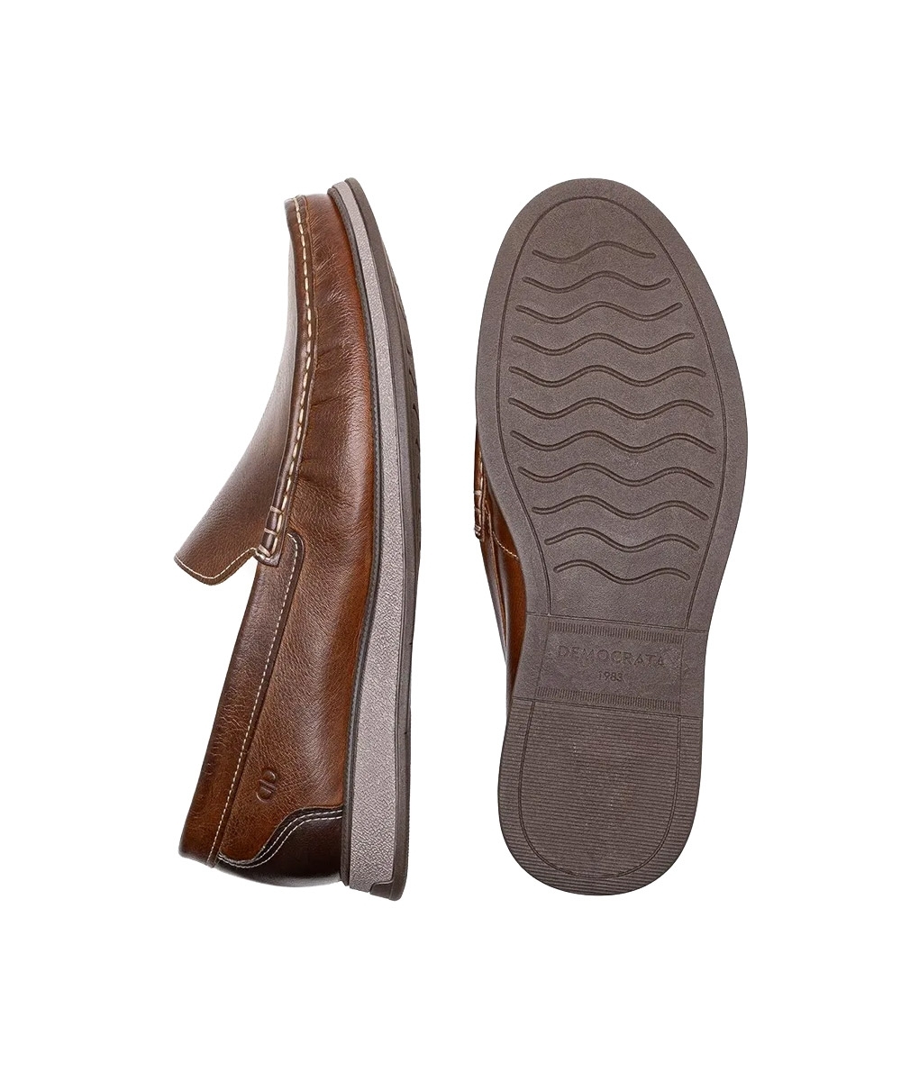 Mocassim Masculino Democrata Nash Couro Conhaque