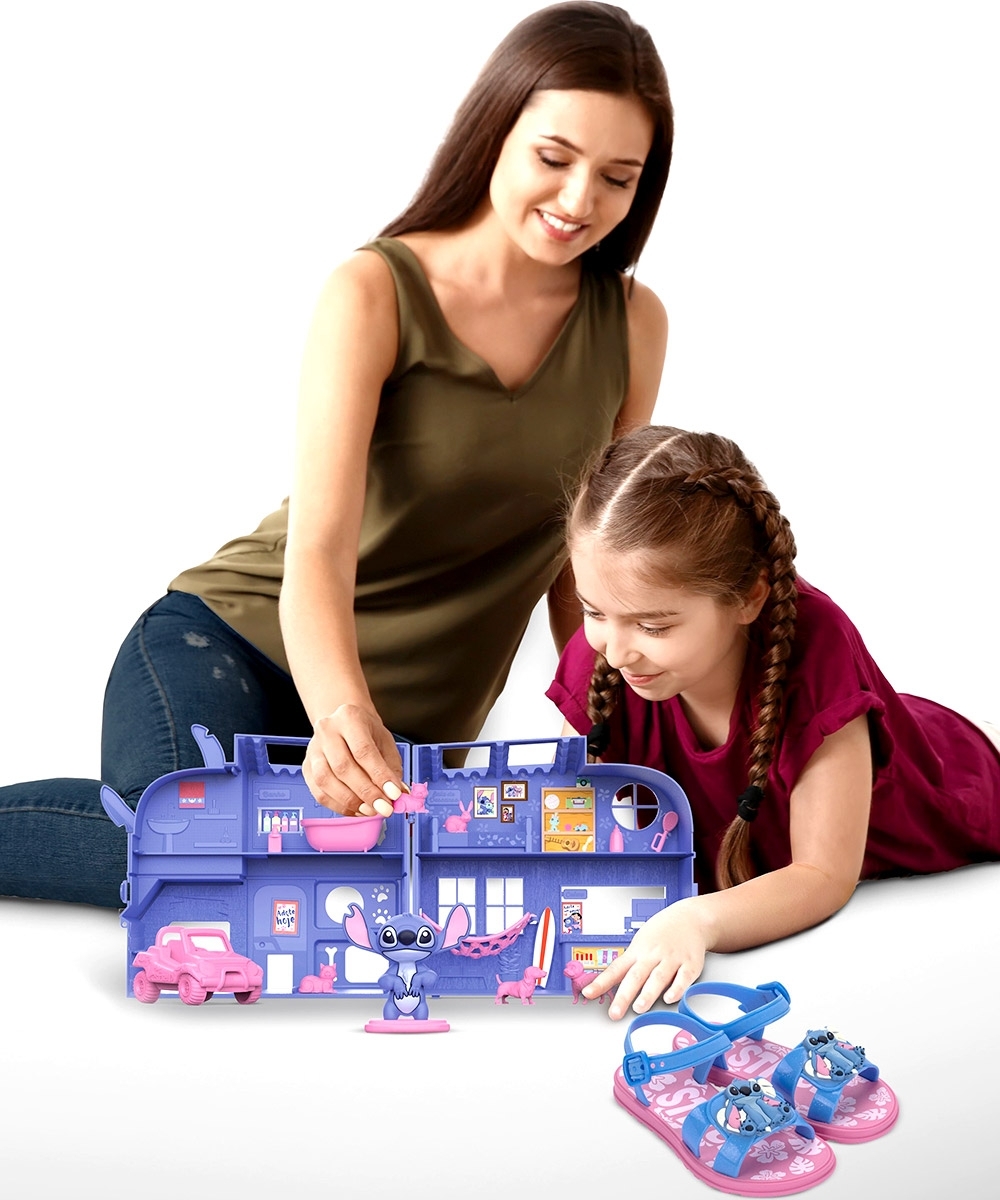Sandália Infantil Grendene Stitch Pet Shop Rosa/azul