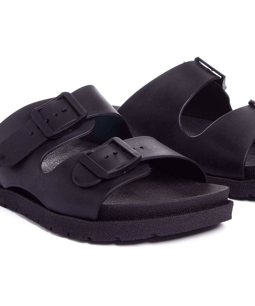 Tamanco Flatform Pixolé Fivelas. Preto