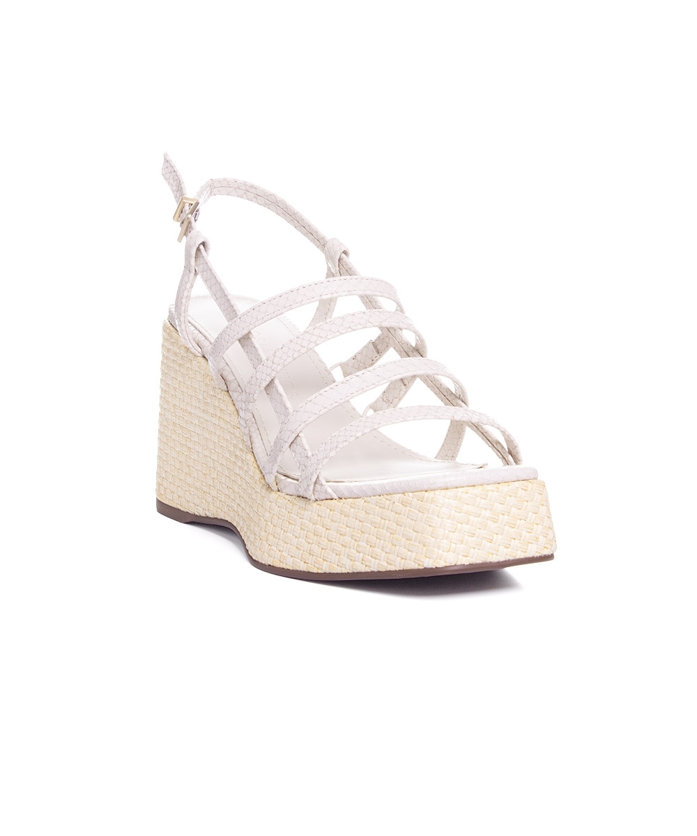 Sandália Anabela Loucos E Santos Couro Off White
