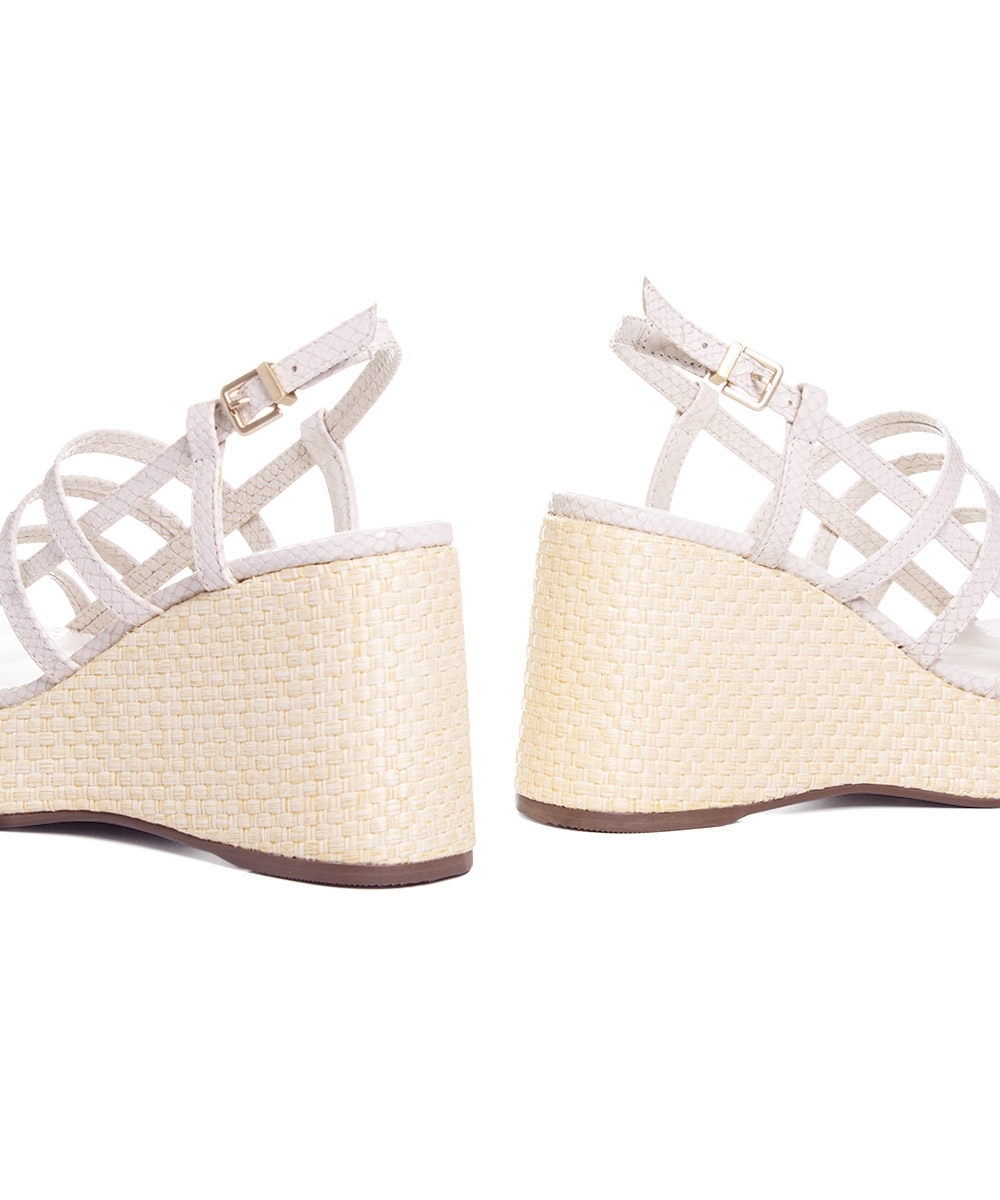 Sandália Anabela Loucos E Santos Couro Off White