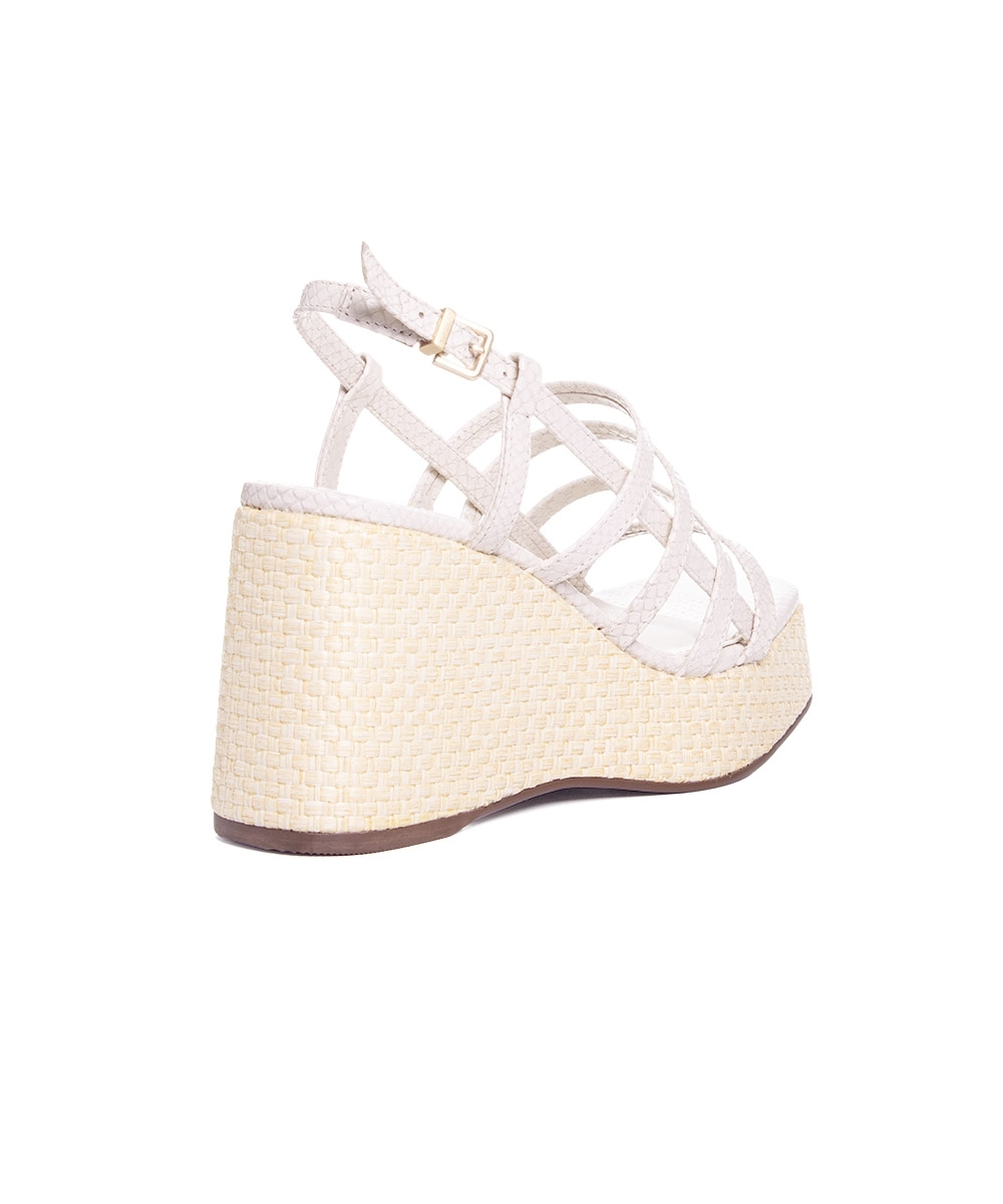 Sandália Anabela Loucos E Santos Couro Off White