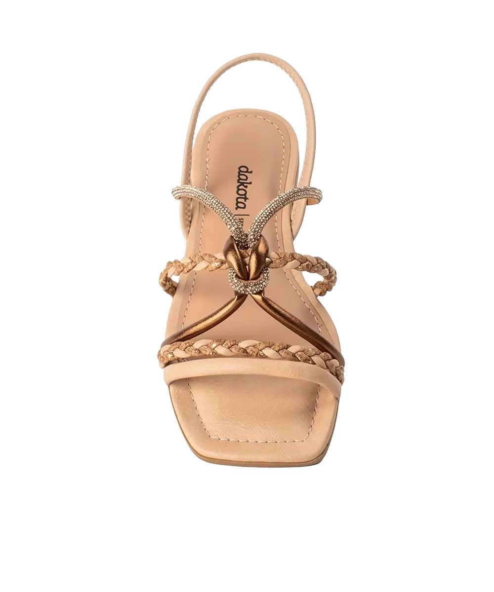 Sandália Dakota Rasteira Tiras Strass Multicolor