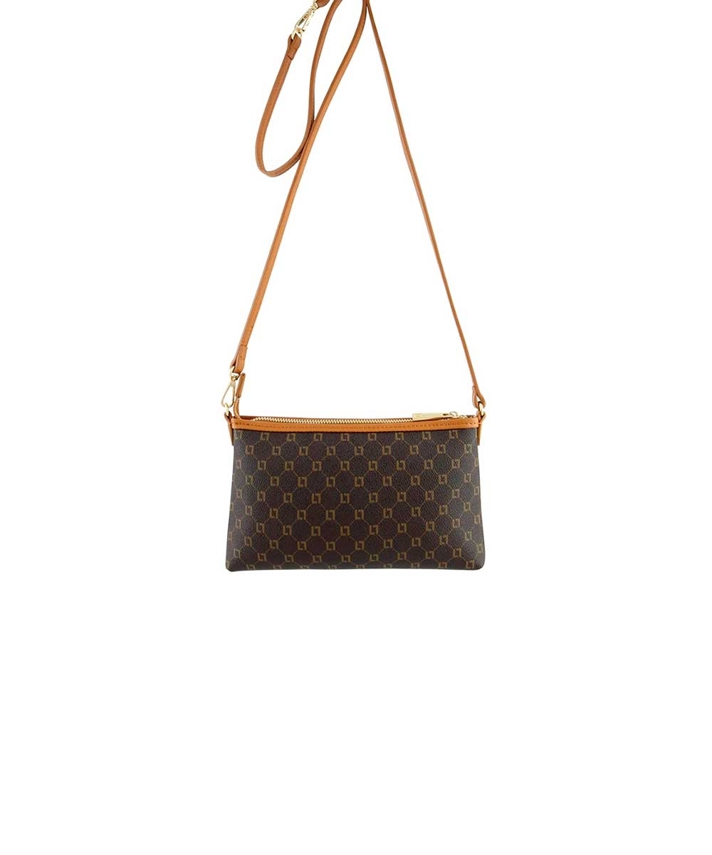 Bolsa Luz Da Lua Tira Colo Monograma Café