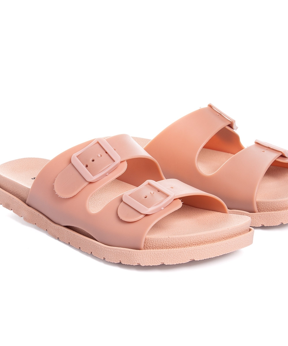 Tamanco Flatform Pixolé Fivelas. Nude