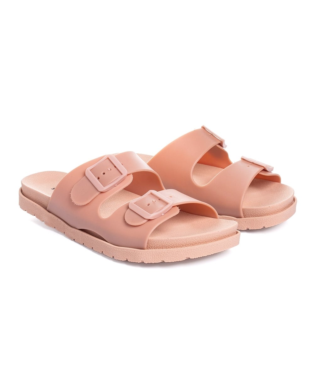 Tamanco Flatform Pixolé Fivelas. Nude