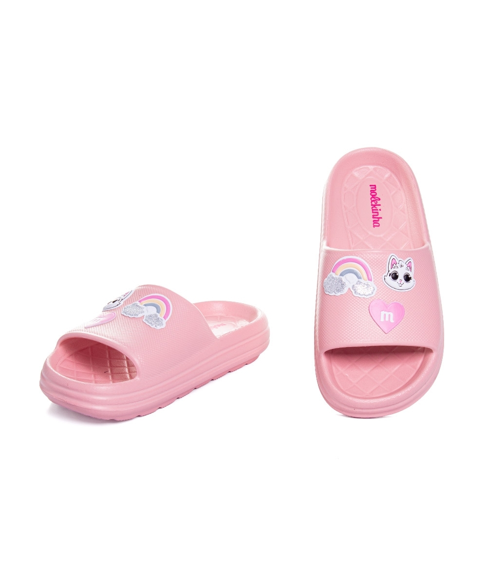 Chinelo Slide Infantil Molekinha Rosa