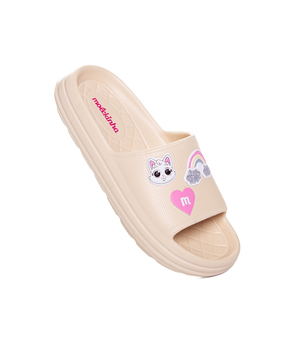 Chinelo Slide Infantil Molekinha Creme
