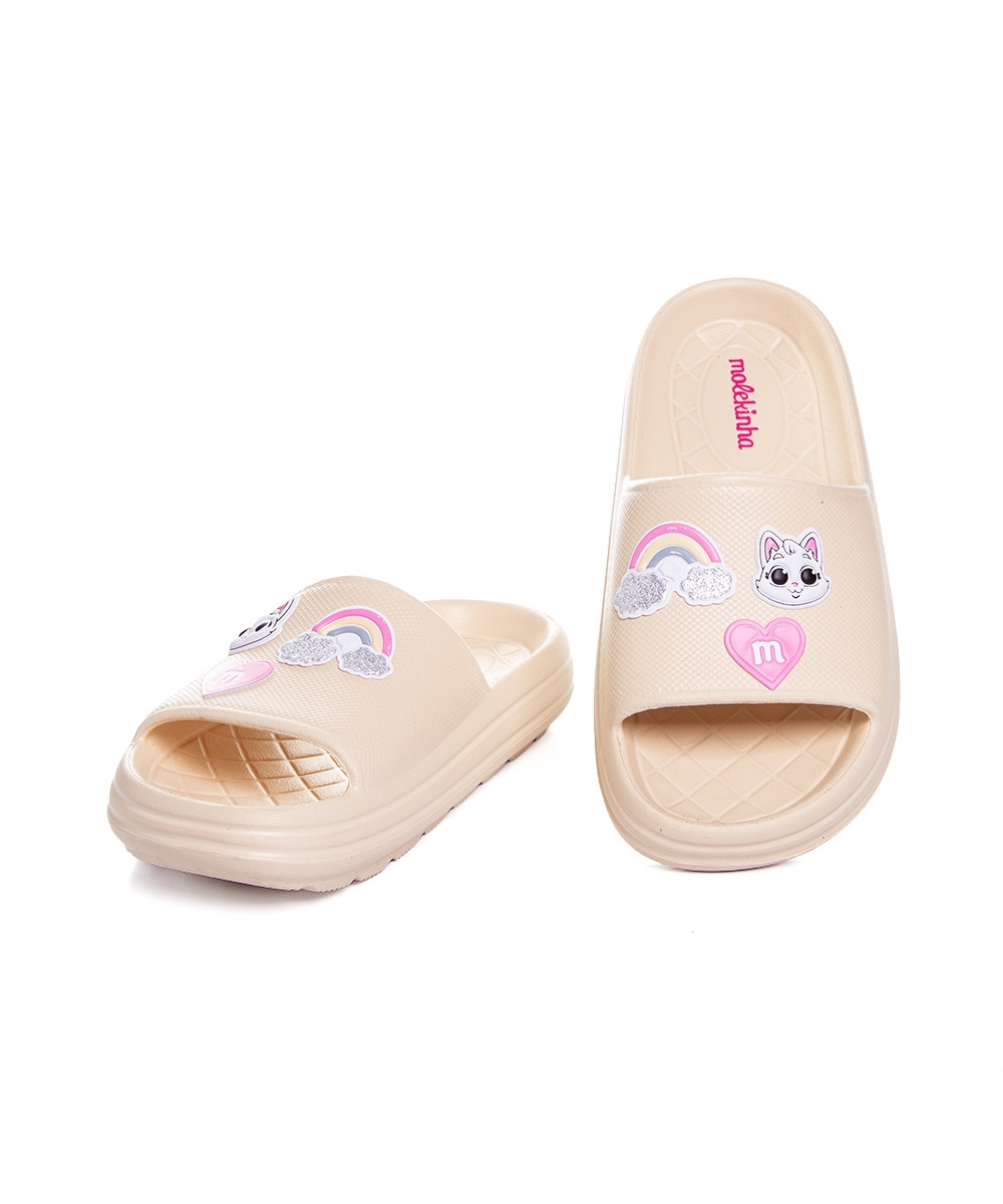 Chinelo Slide Infantil Molekinha Creme