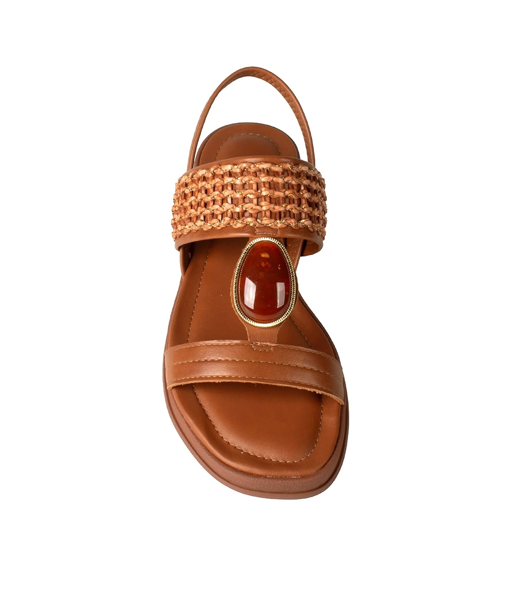 Sandália Dakota Flatform Tira Tramada Caramelo