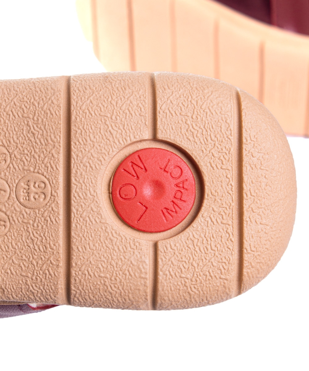 Sandália Usaflex Low Impact Elastano Couro Vermelho