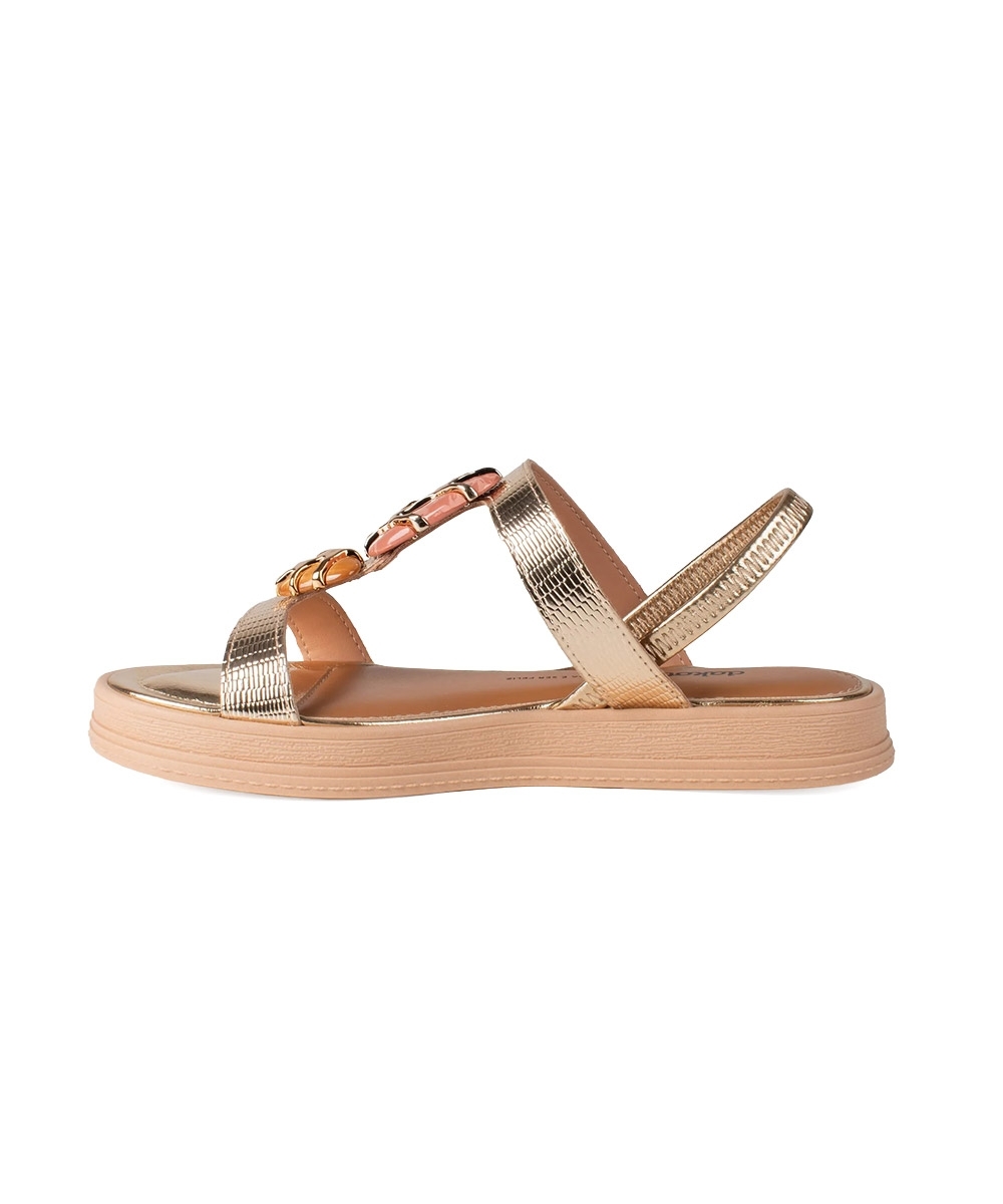 Sandália Flatform Dakota Pedrarias Champanhe
