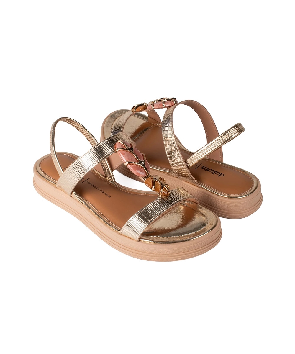 Sandália Flatform Dakota Pedrarias Champanhe