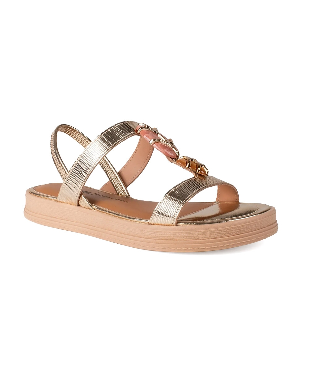 Sandália Flatform Dakota Pedrarias Champanhe