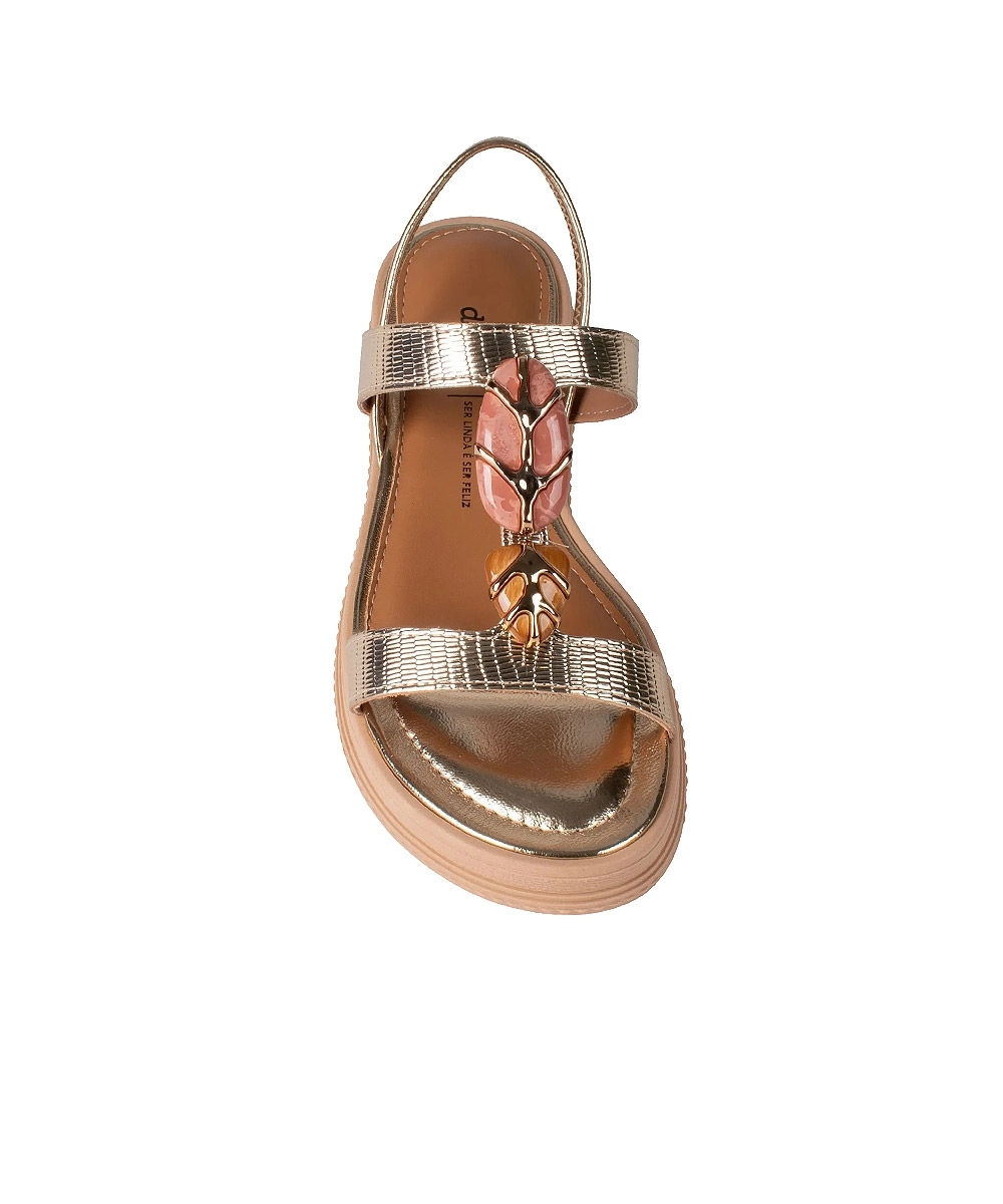 Sandália Flatform Dakota Pedrarias Champanhe