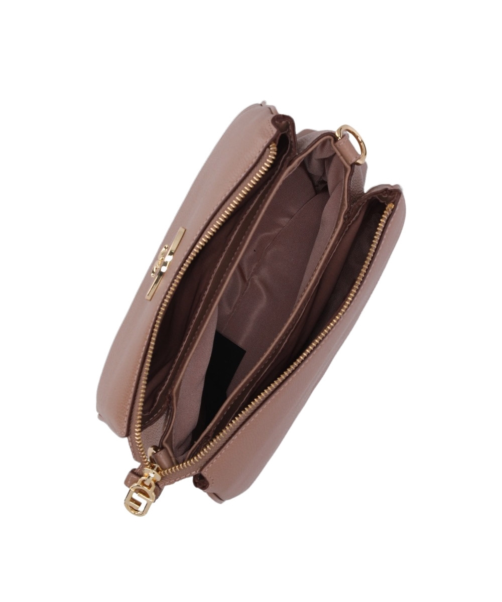 Bolsa Tiracolo Luz Da Lua Pequena Couro Castor
