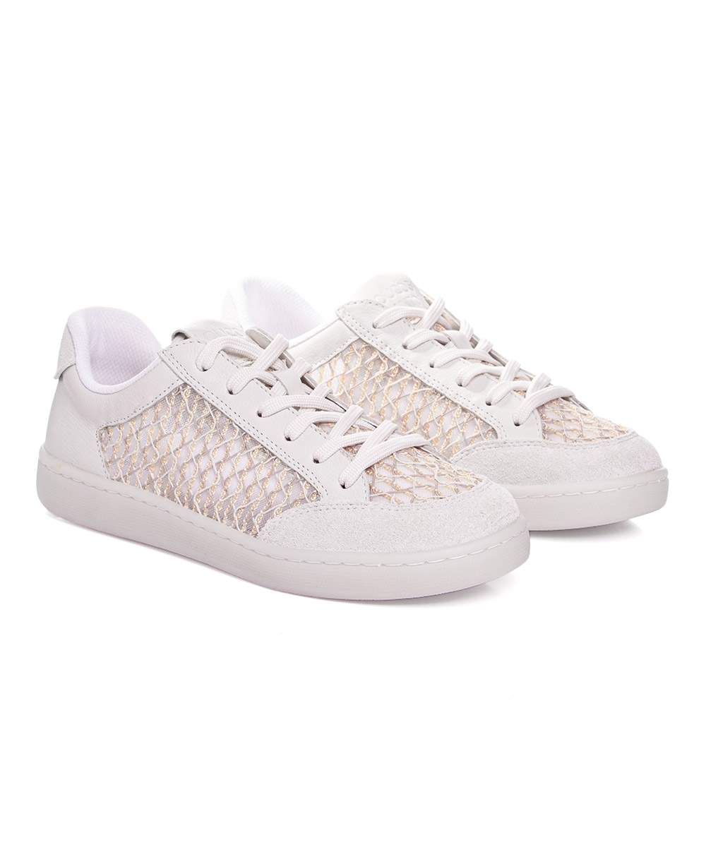 Tênis Loucos E Santos Trançado Couro Off White