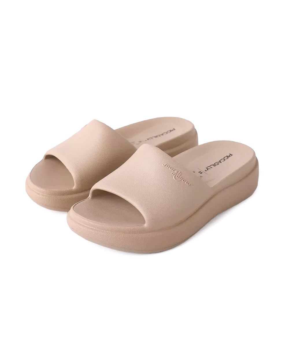 Chinelo Slide Feminino Piccadilly Marshmallow. Nude