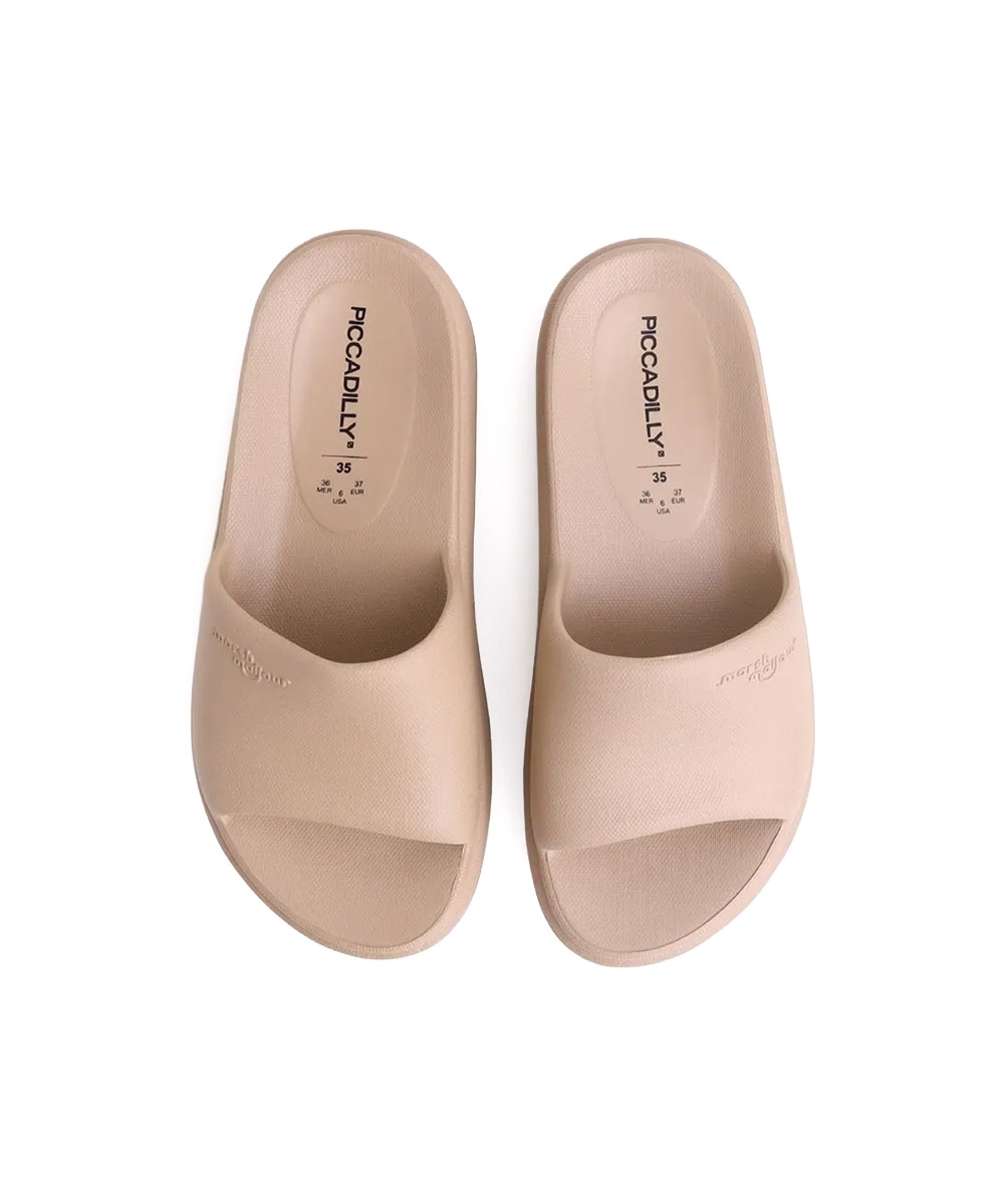 Chinelo Slide Feminino Piccadilly Marshmallow. Nude