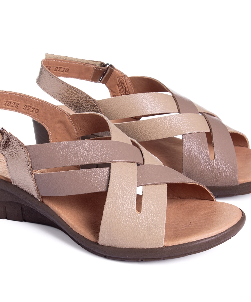 Sandália Feminina Opananken Edda Antistress Couro Multicolor