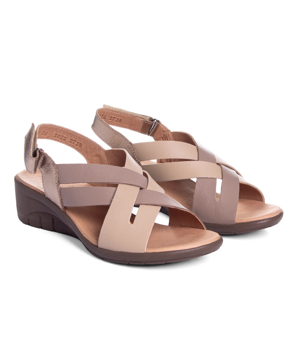 Sandália Feminina Opananken Edda Antistress Couro Multicolor