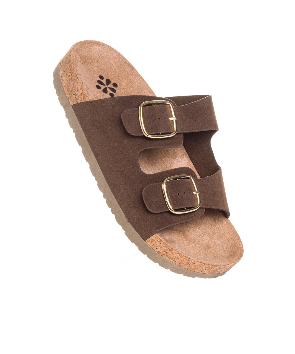 Tamanco Flatform Pixolé Fivelas Café