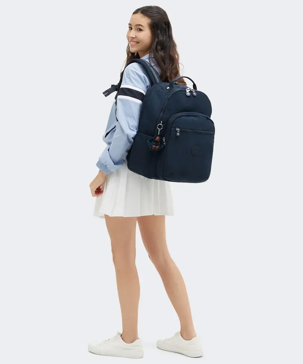Mochila Kipling Seoul College Extra True Blue Tonal Marinho