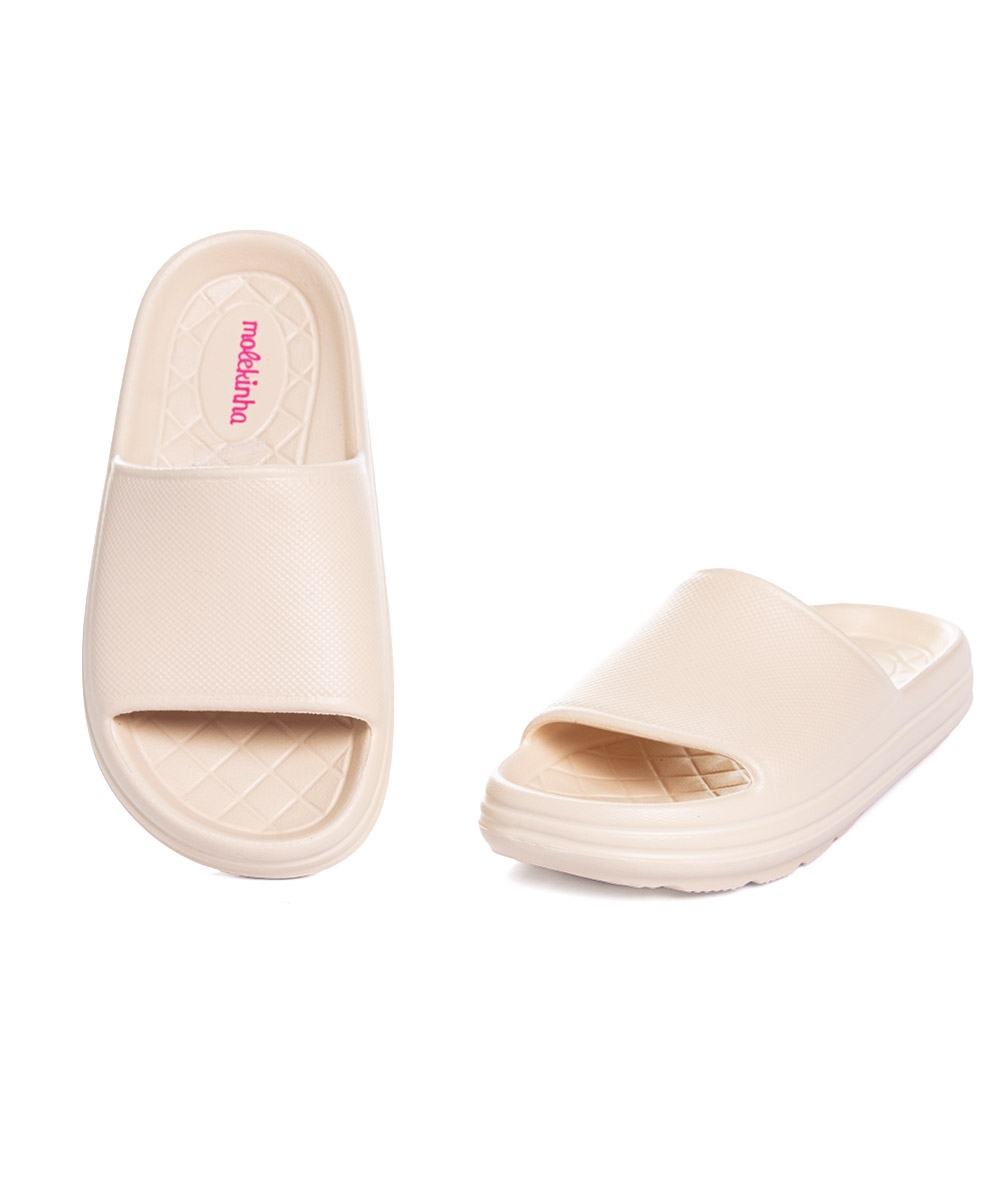 Chinelo Slide Infantil Molekinha Creme