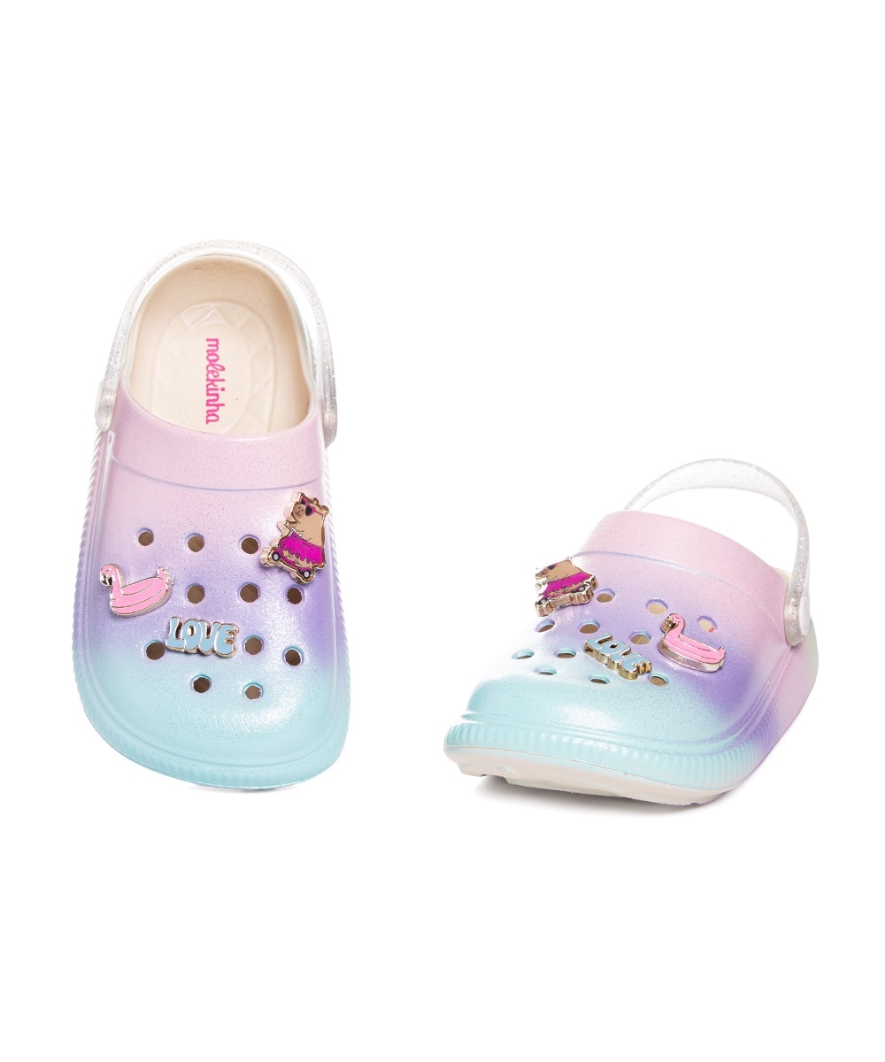 Sandália Babuche Molekinha Botons Tie Day Multicolor