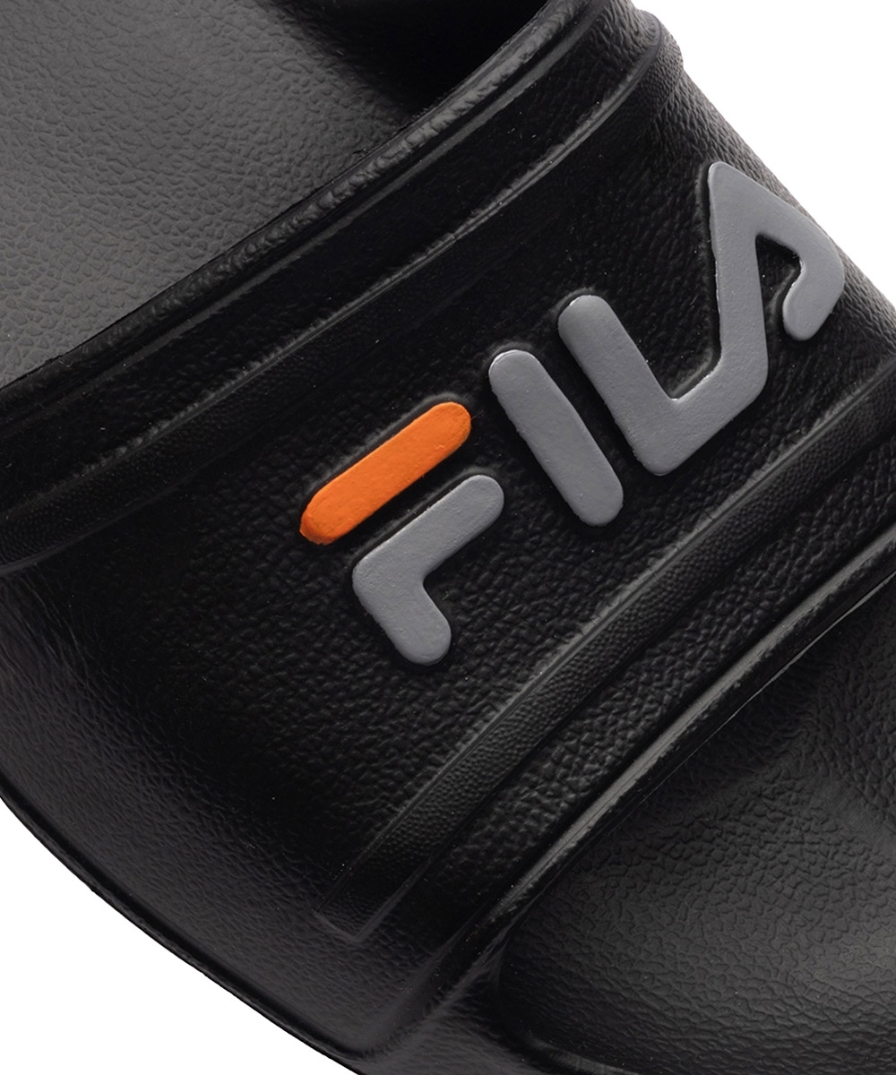 Chinelo Fila Sleek Slide F01sd00010 Preto/laranja