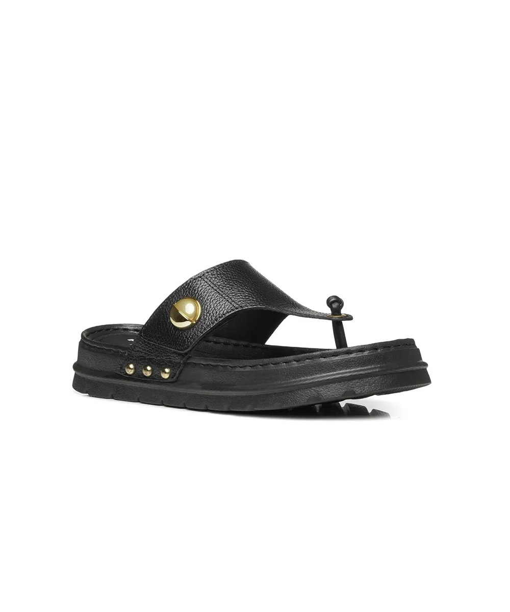 Chinelo Feminino Pegada Grace Couro. Preto