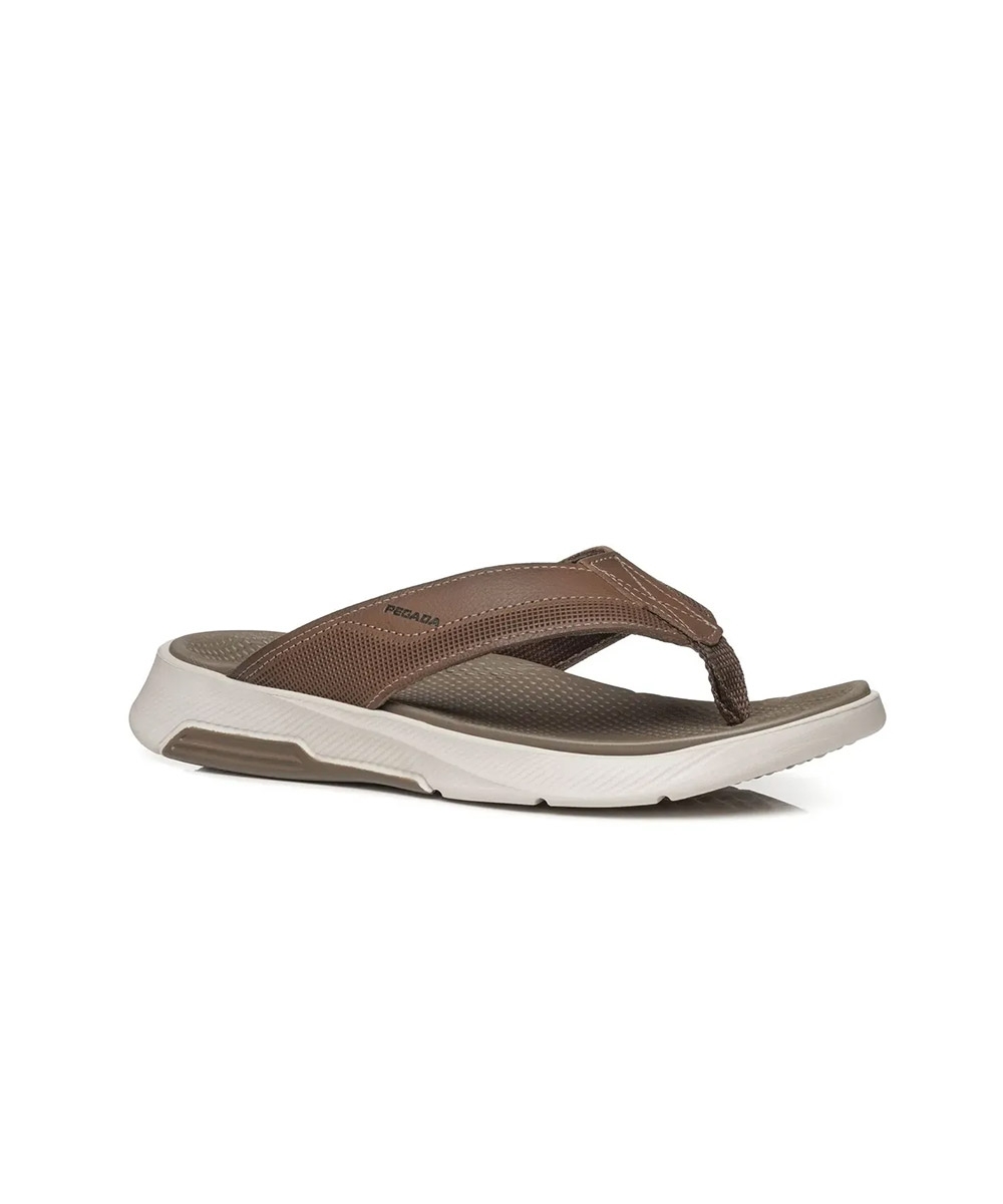Chinelo Masculino Pegada Levitech Kai Couro Caqui