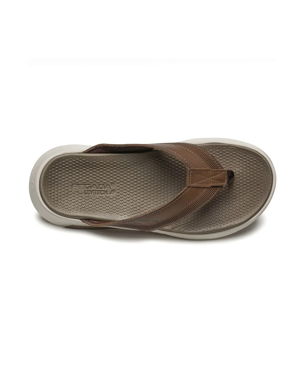 Chinelo Masculino Pegada Levitech Kai Couro Caqui