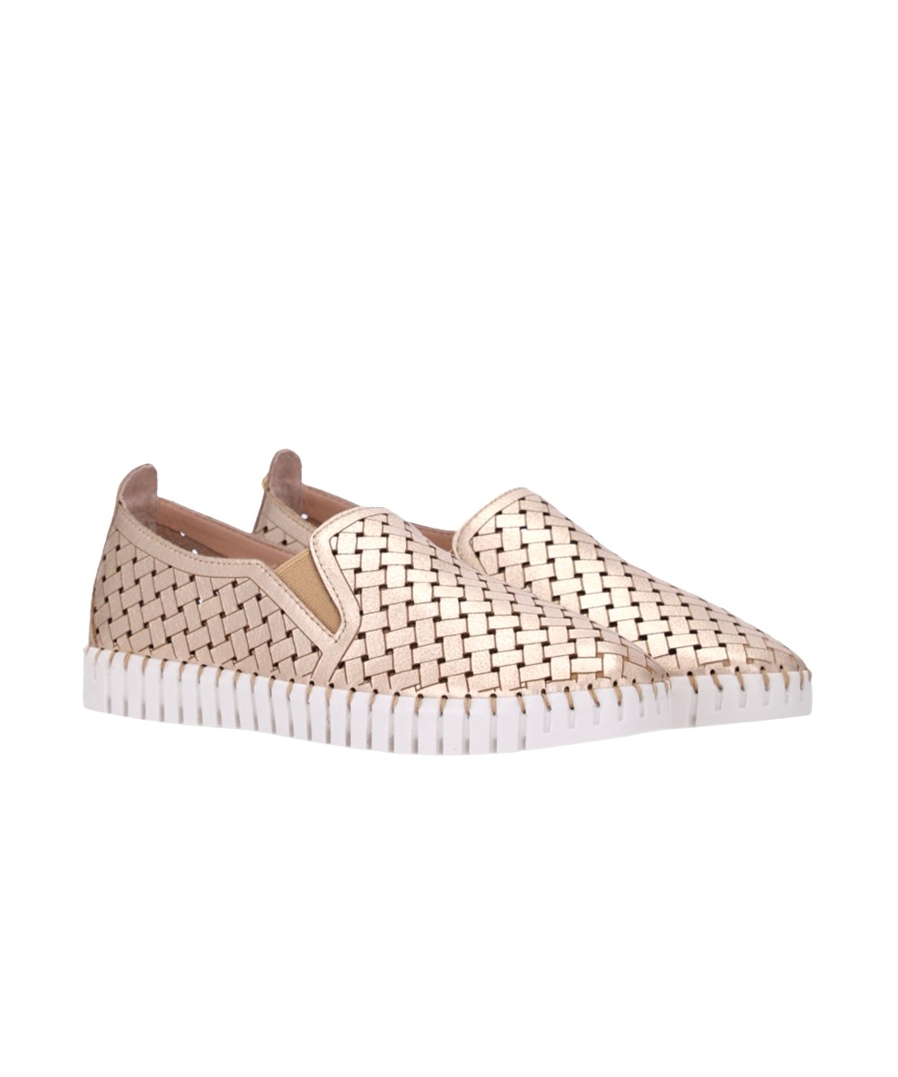 Tênis Feminino Luz Da Lua Toscana Couro Ouro