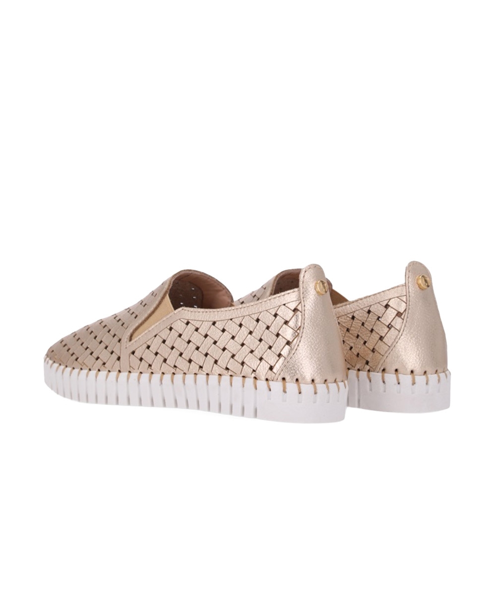 Tênis Feminino Luz Da Lua Toscana Couro Ouro