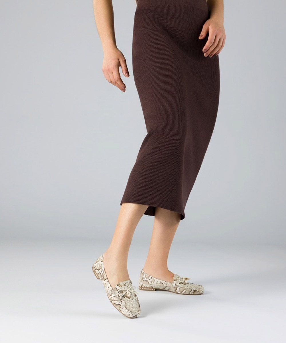 Mocassim Feminino Luz Da Lua Snake Couro Pana