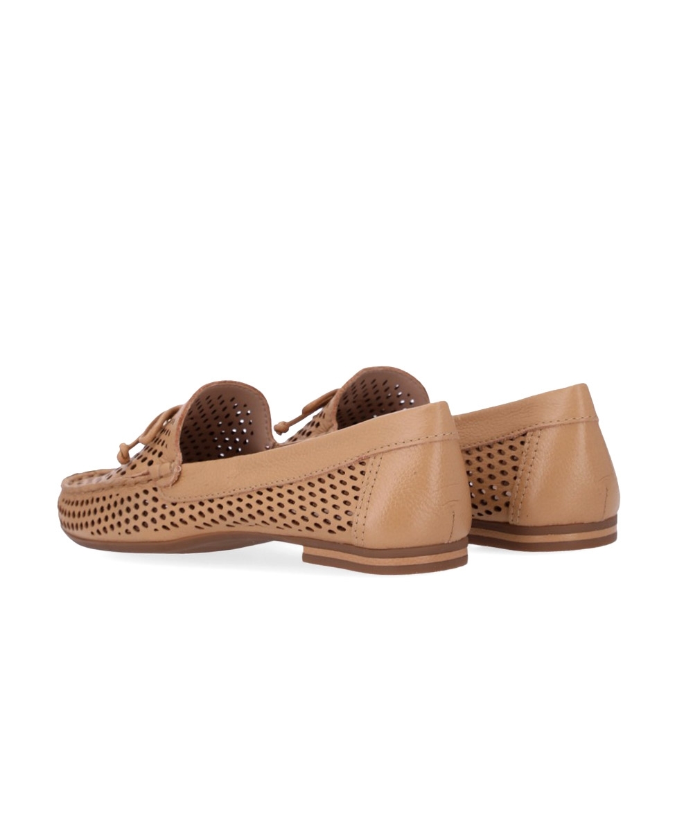 Mocassim Feminino Luz Da Lua Laço Couro Natural