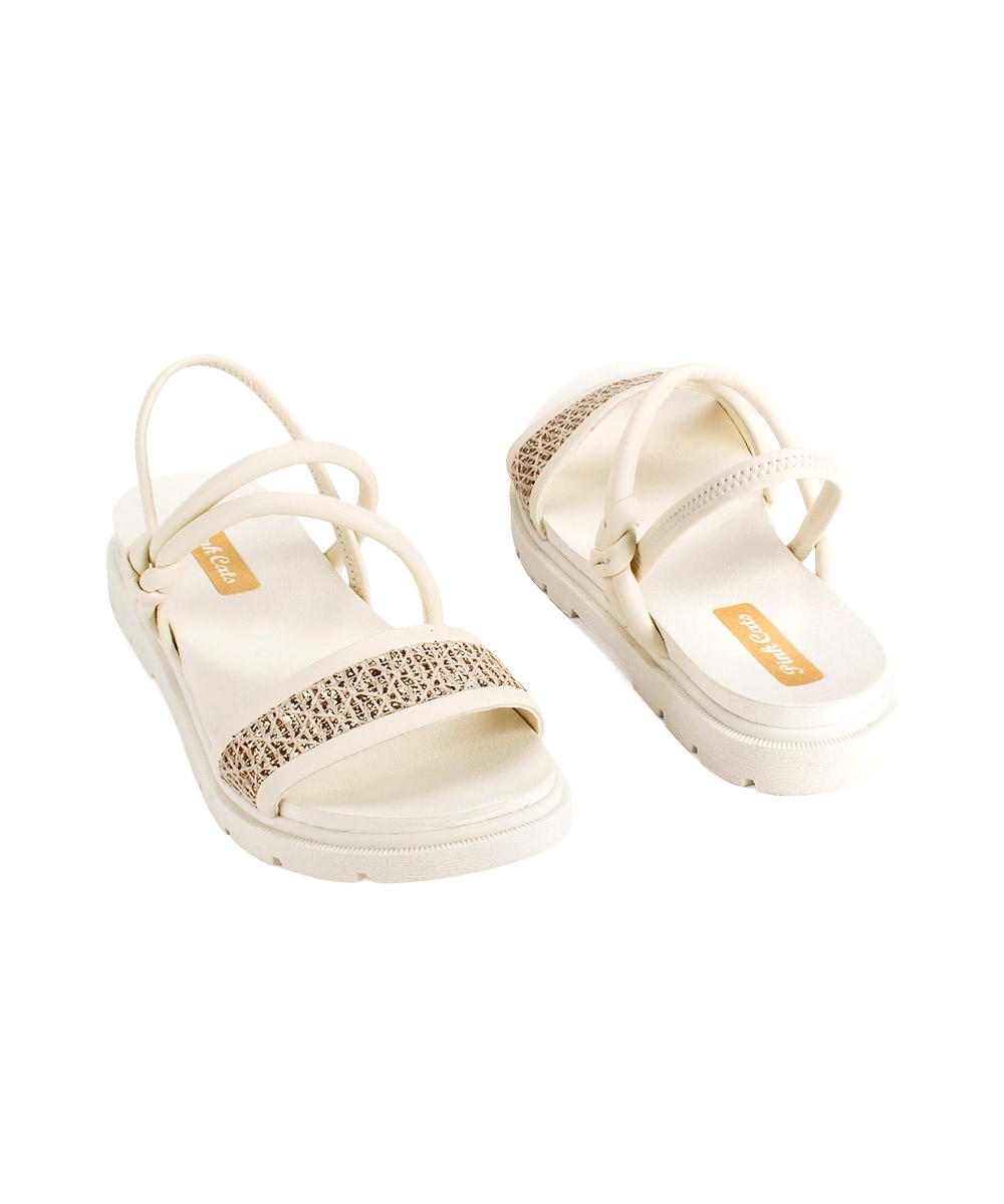 Sandália Infantil Pink Cats Flatform Creme
