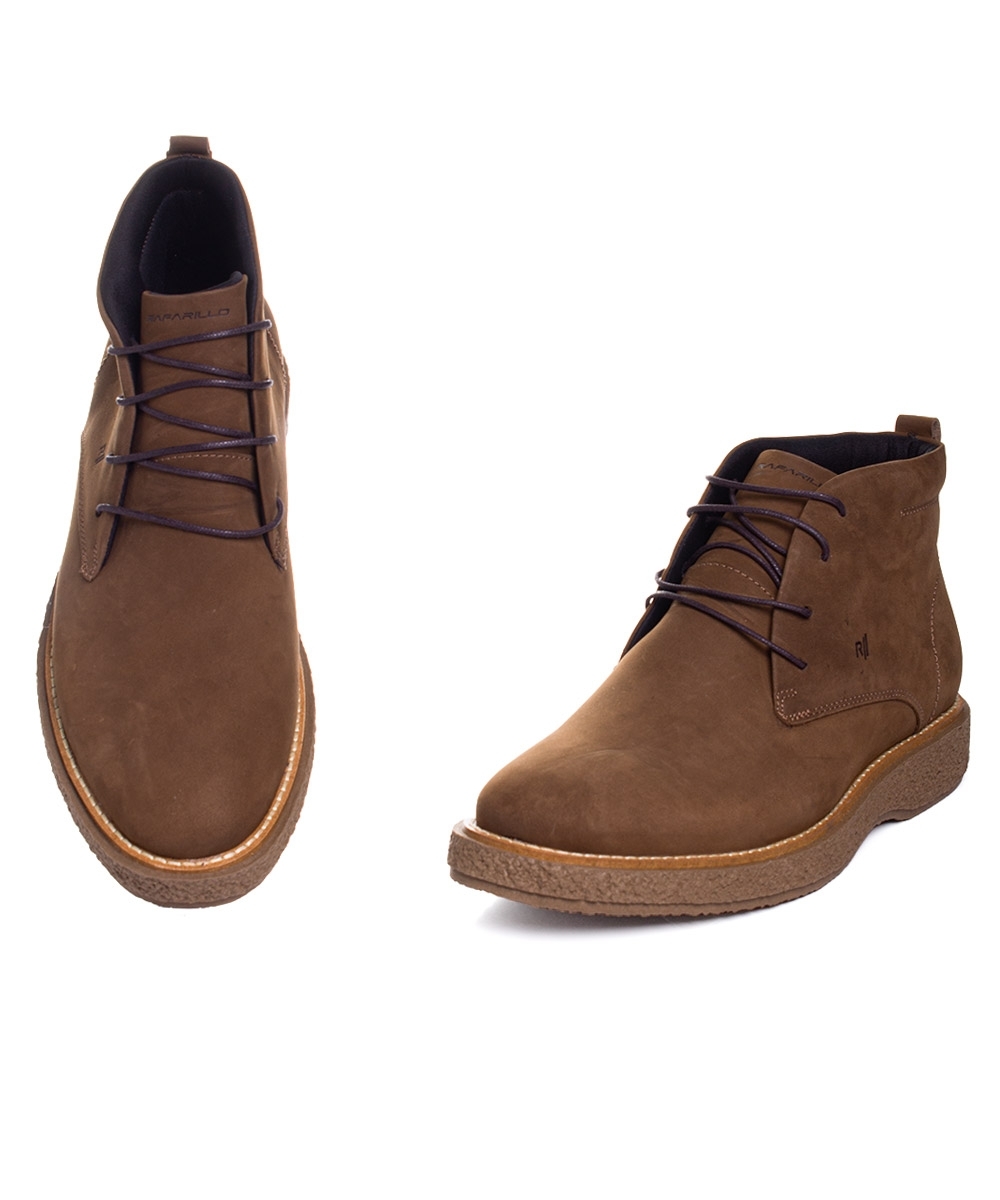 Bota Masculina Rafarillo Chelsea Couro Taupy