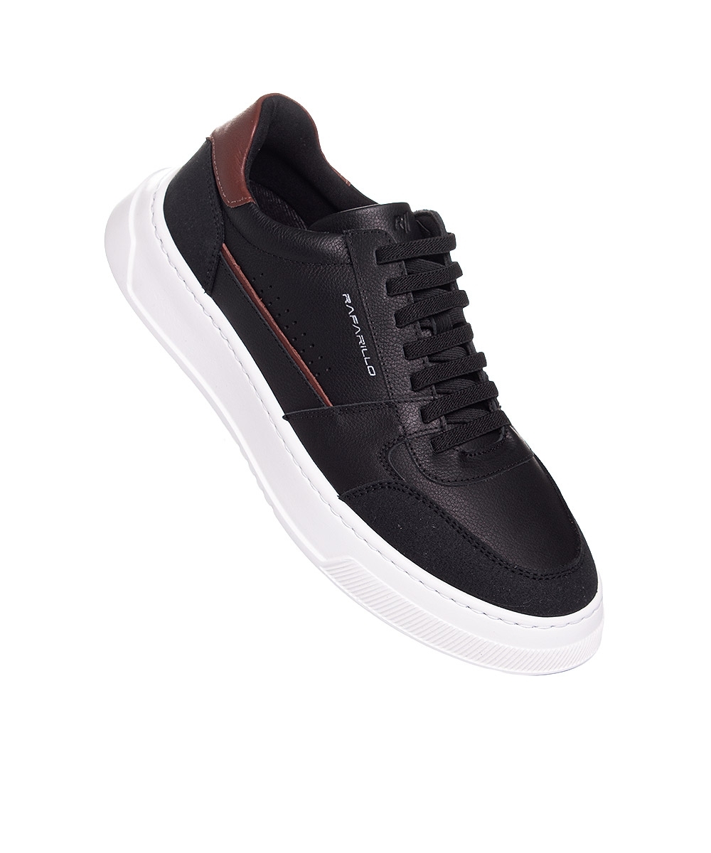 Sapatênis Masculino Rafarillo Max Light Couro Preto
