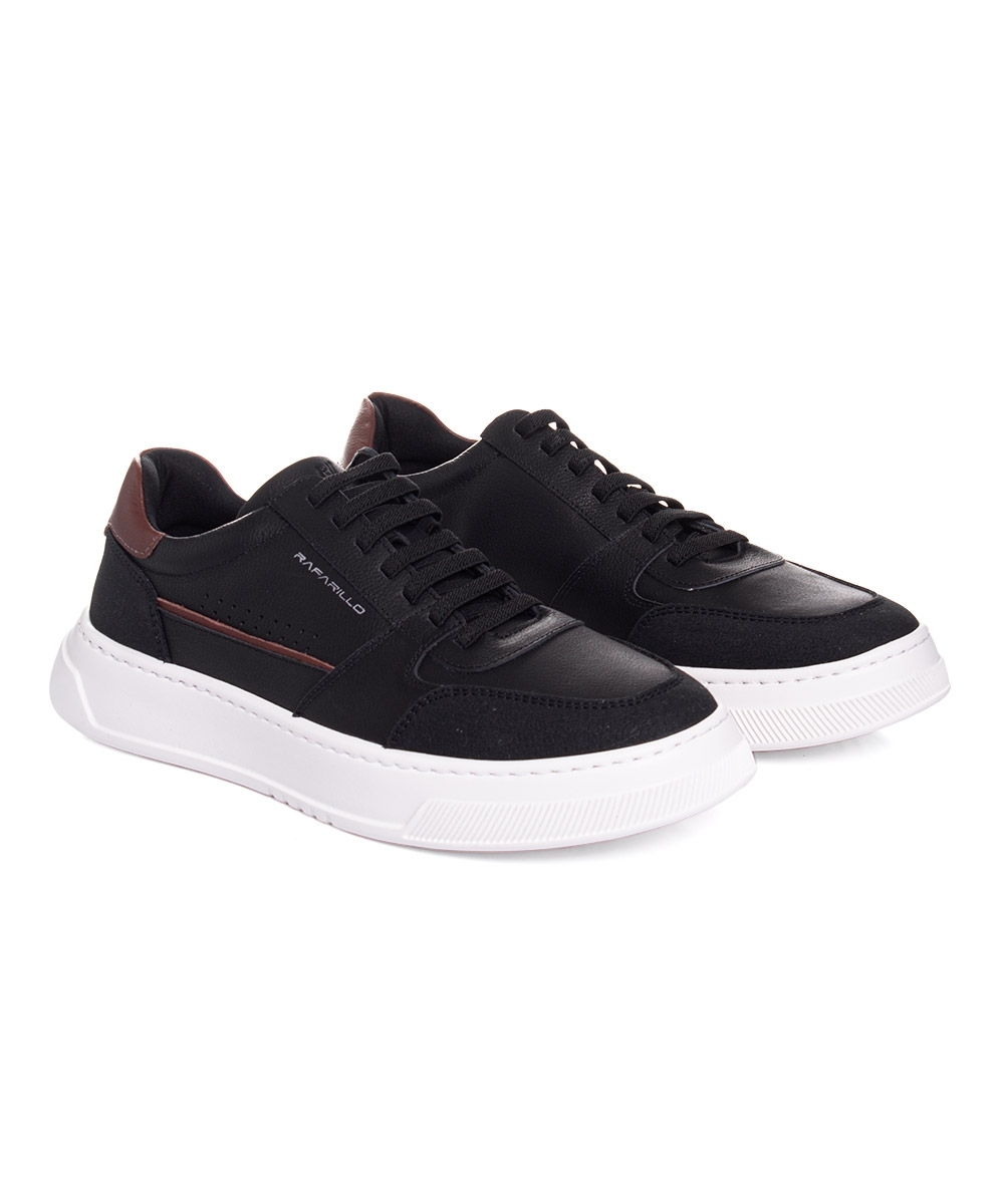 Sapatênis Masculino Rafarillo Max Light Couro Preto