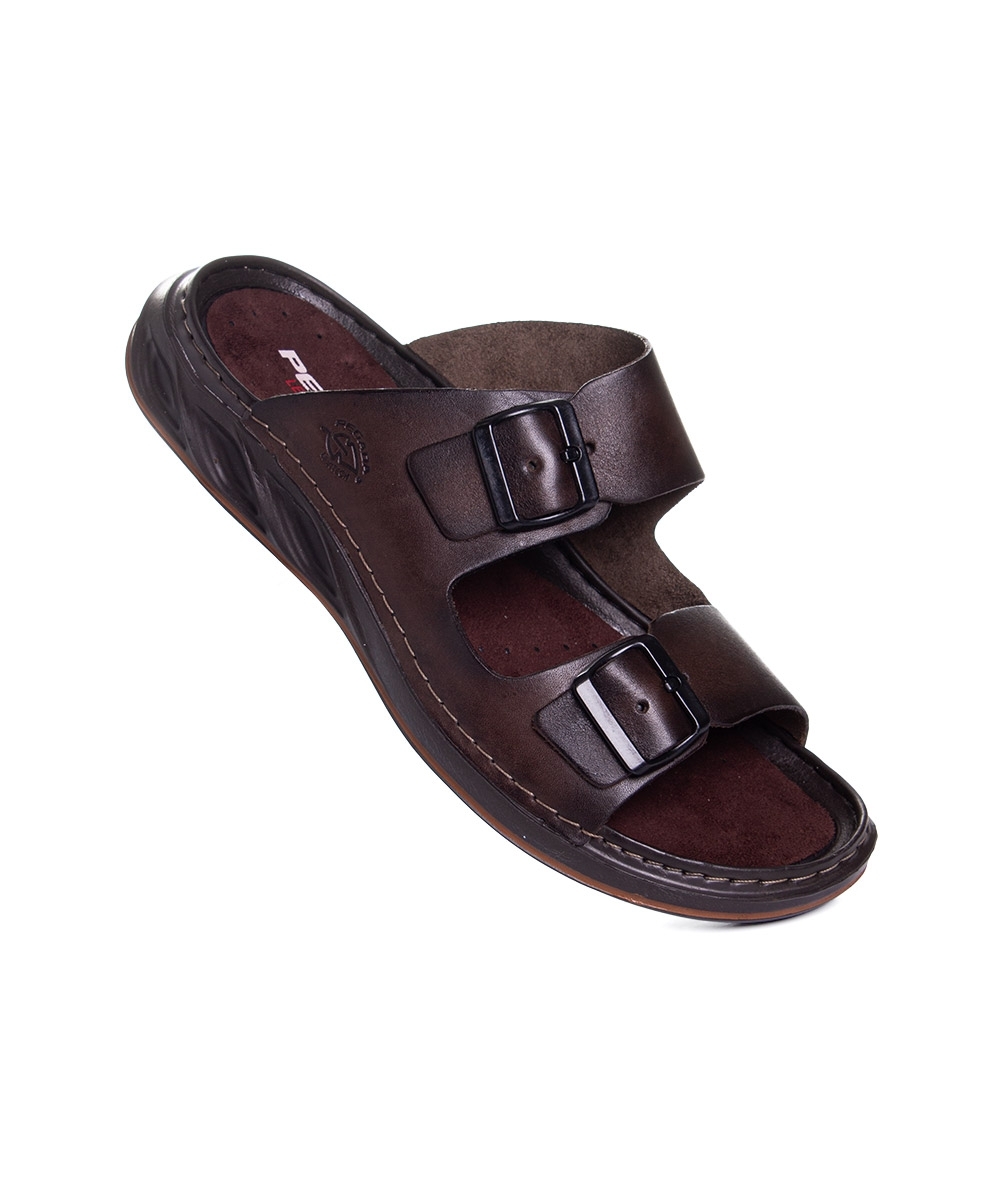 Chinelo Pegada Masculino Levitech Couro Cravo
