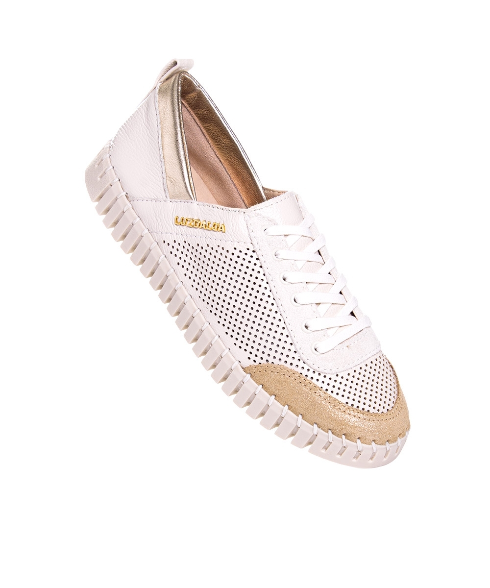 Tênis Casual Luz Da Lua Couro New Ridge Ouro