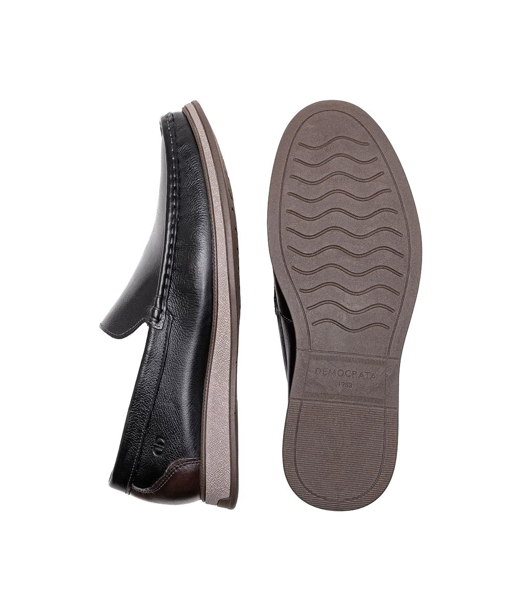 Mocassim Masculino Democrata Nash Couro Preto