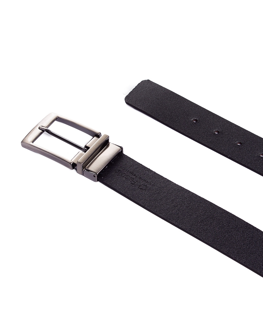 Cinto Masculino Fasolo Dupla Face Couro Preto/caramelo