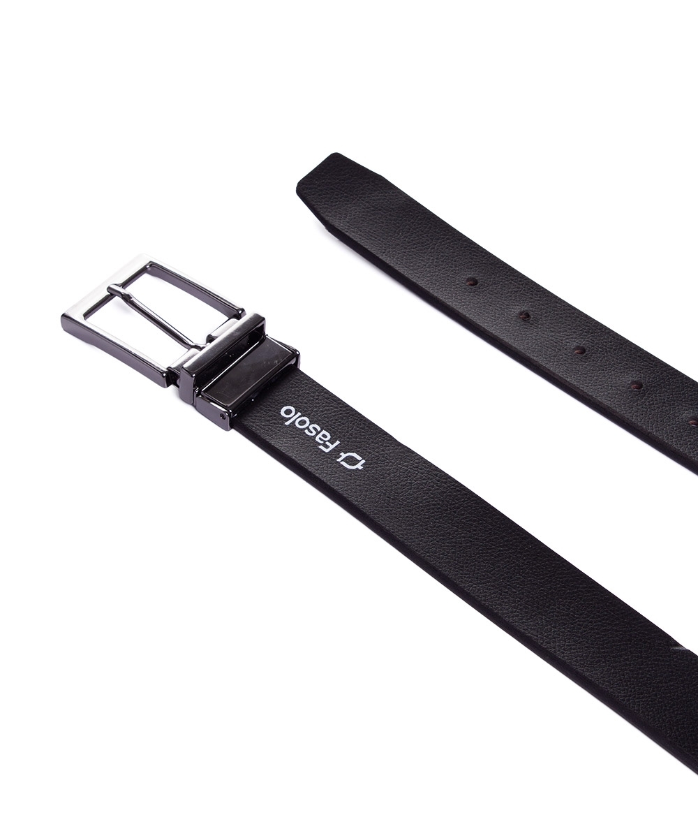 Cinto Dupla Face Fasolo Couro Conhaque/preto