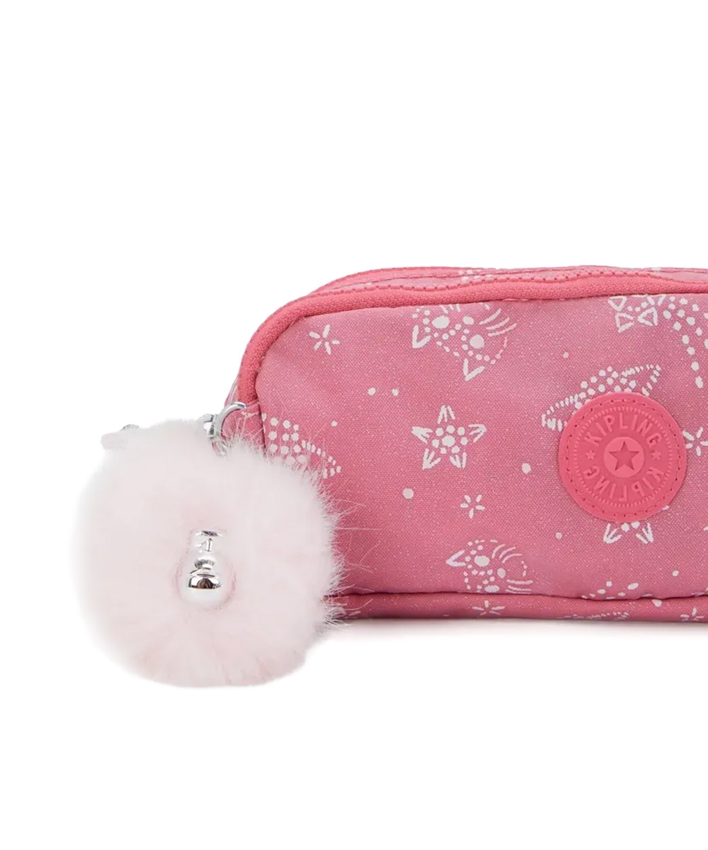 Estojo Kipling Gitroy Glitter Cats Rosa