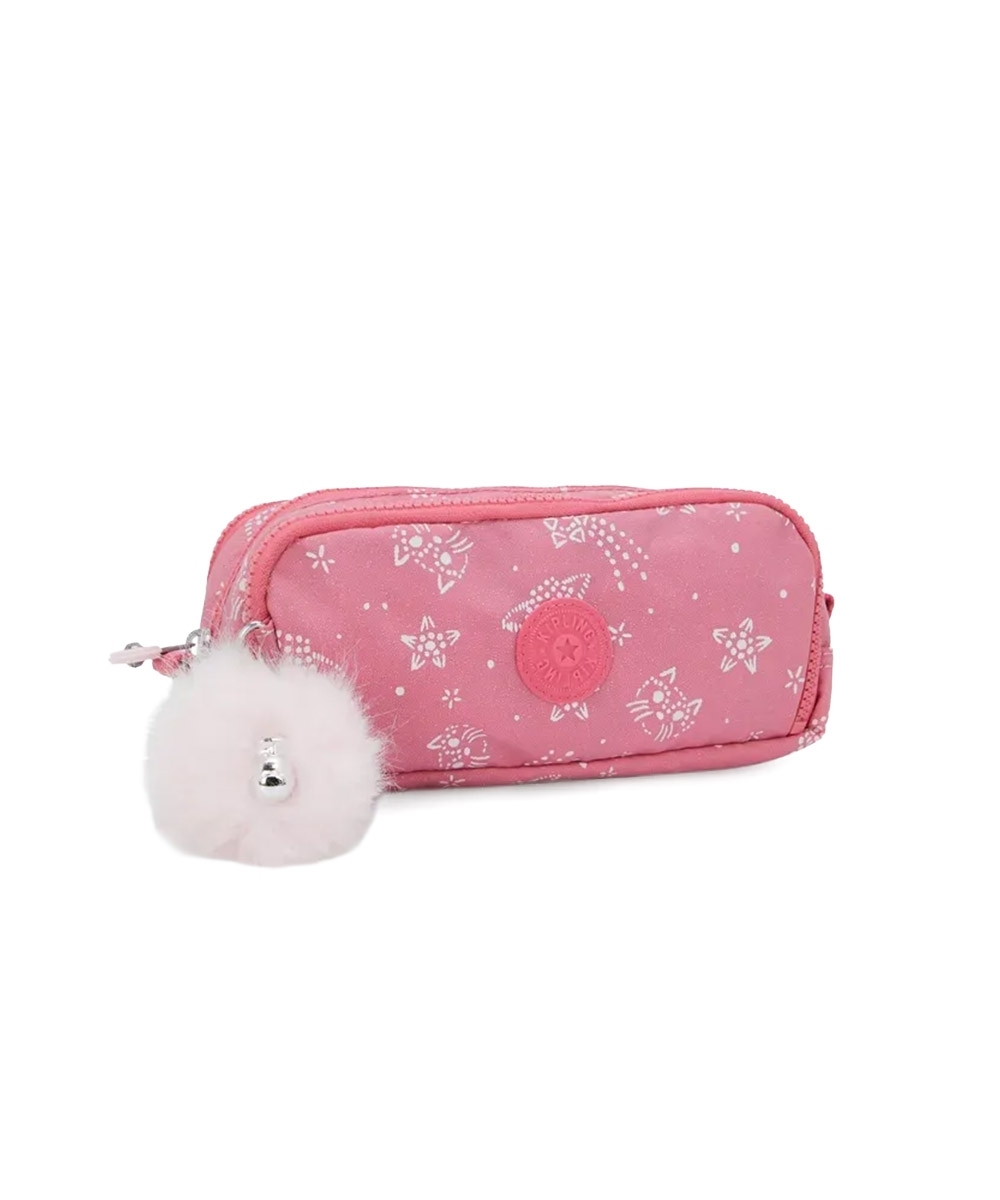 Estojo Kipling Gitroy Glitter Cats Rosa