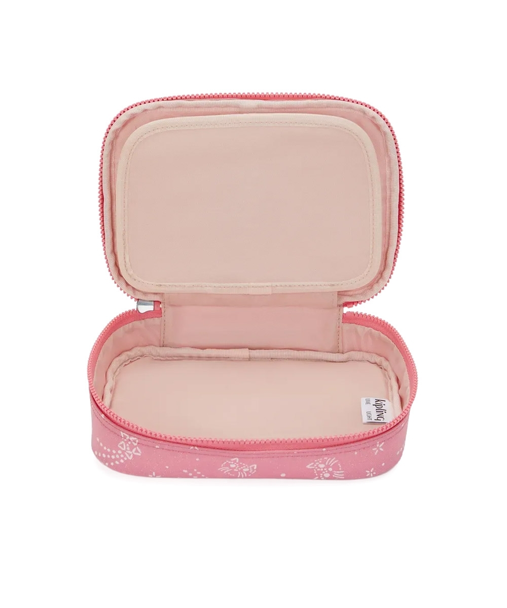 Estojo Kipling 100 Pens Glitter Cats Rosa