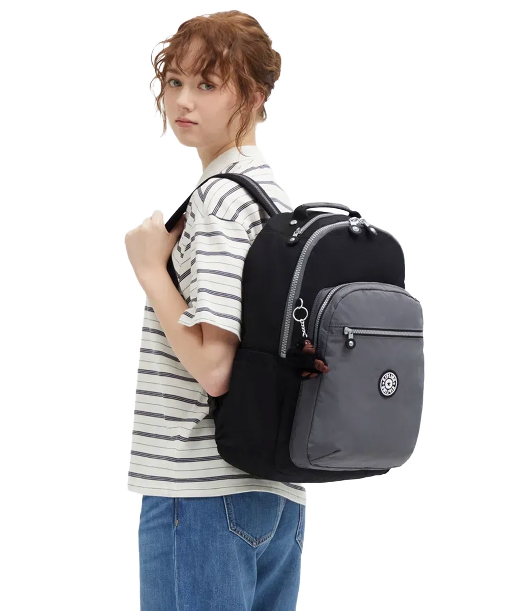 Mochila Kipling Seoul Space Black Bl Cinza
